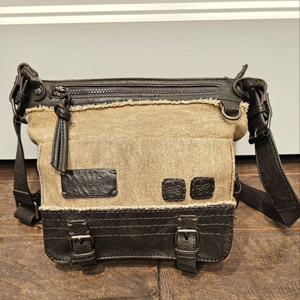 Sherpan Vegan Leather and Canvas Purse